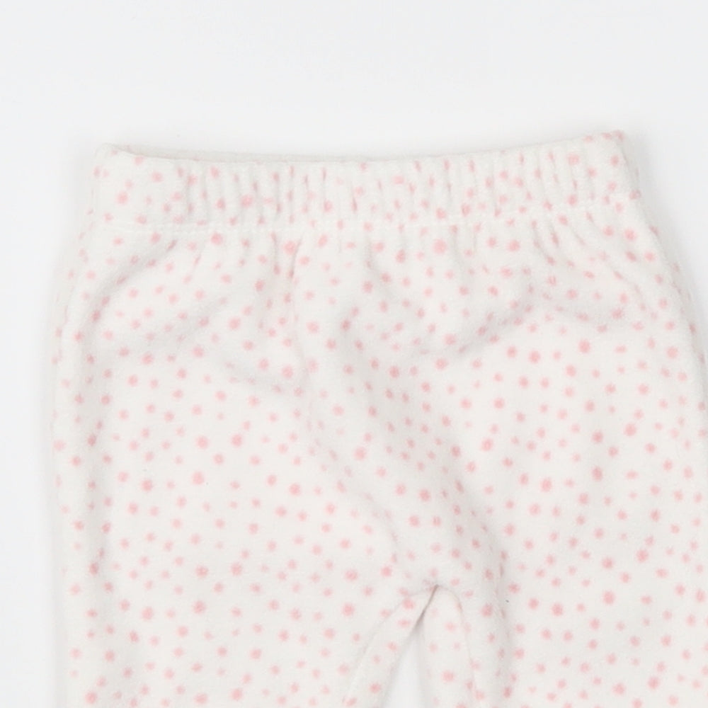 George Girls White Polka Dot  Jogger Trousers Size 0-3 Months