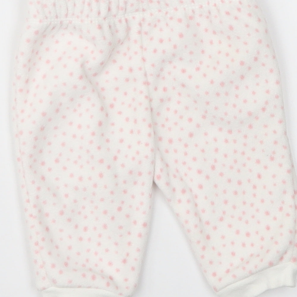 George Girls White Polka Dot  Jogger Trousers Size 0-3 Months