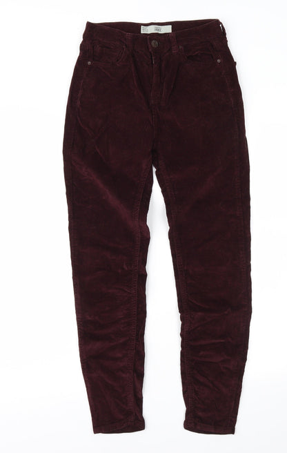 Topshop Womens Purple  Corduroy Trousers  Size 25 in L30 in