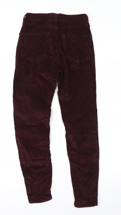 Topshop Womens Purple  Corduroy Trousers  Size 25 in L30 in
