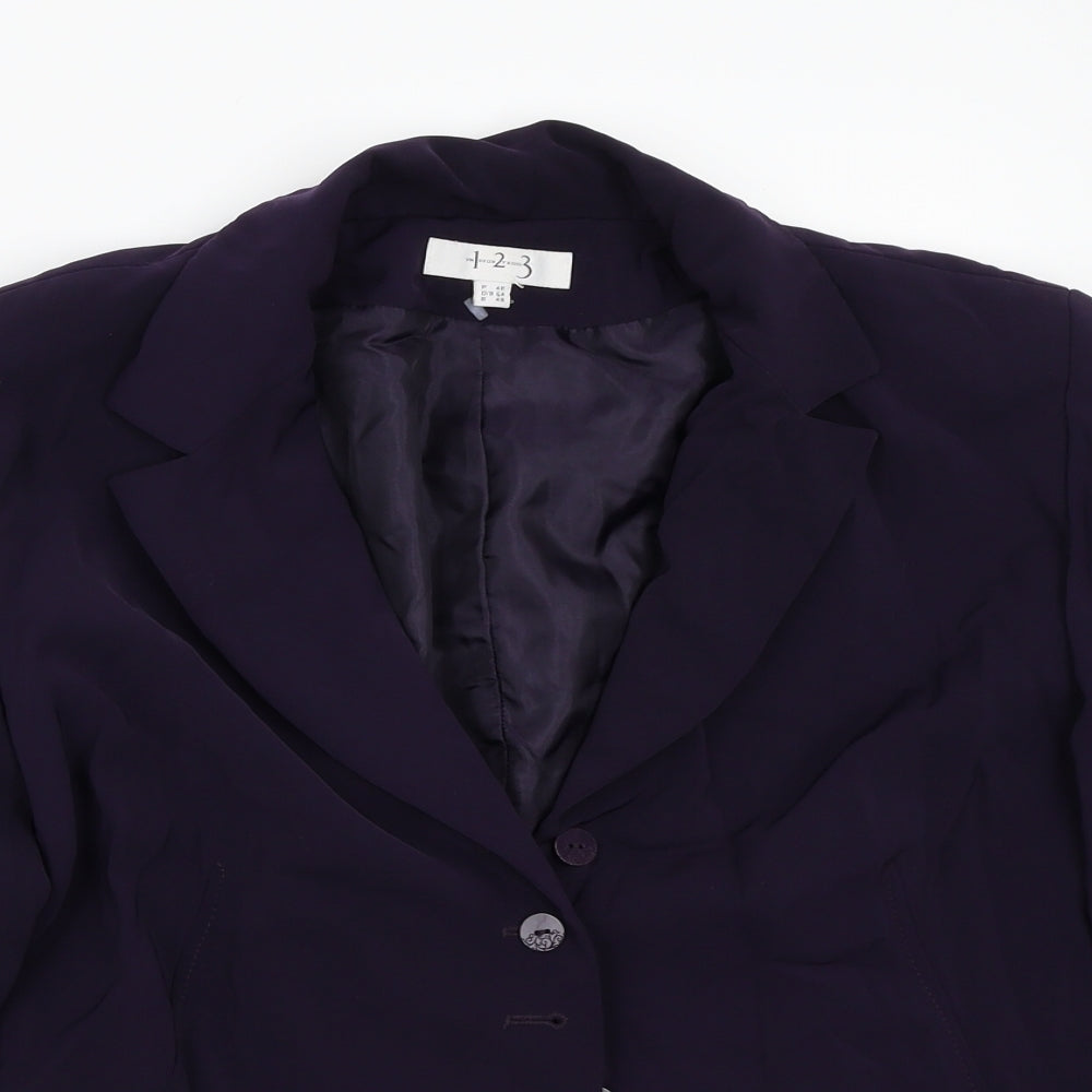 123 Womens Purple   Jacket Coat Size 46