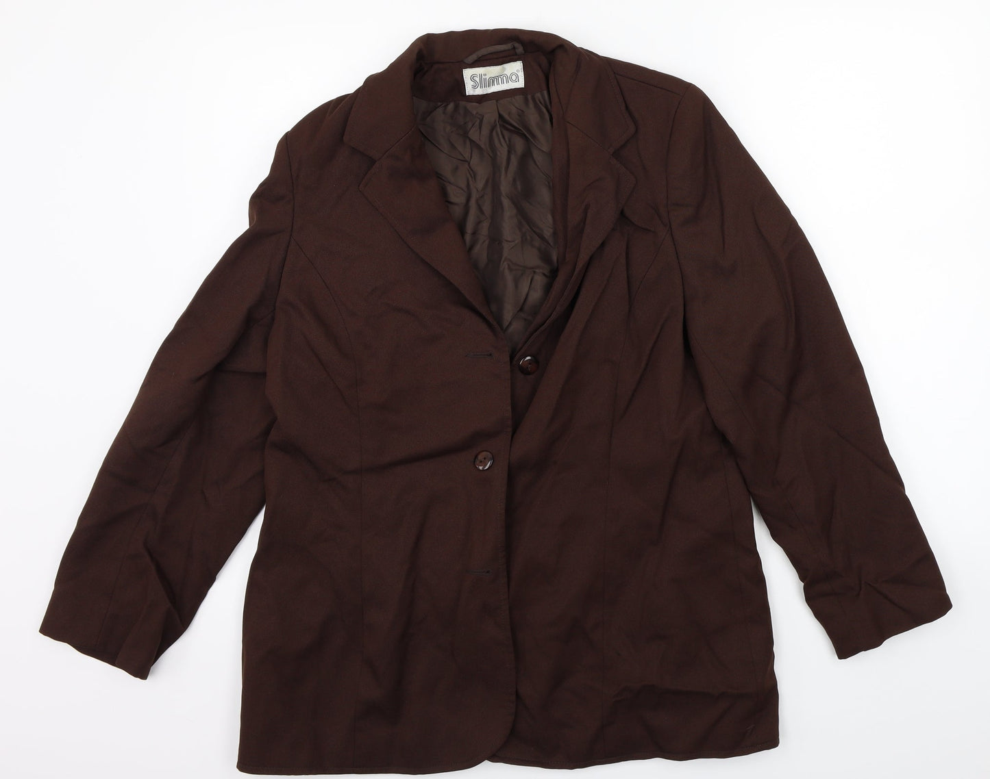 Slimma Womens Brown   Jacket Suit Jacket Size 16