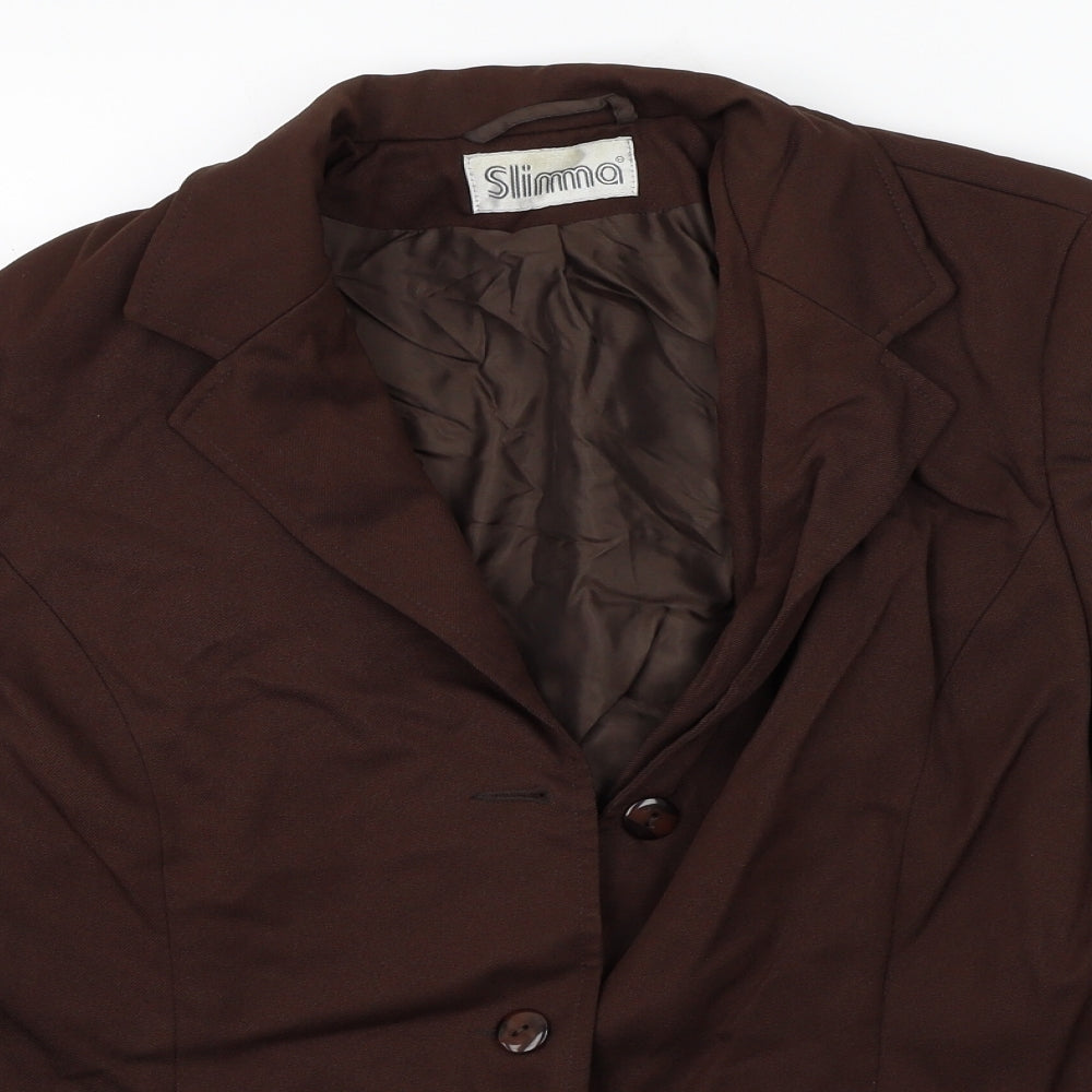 Slimma Womens Brown   Jacket Suit Jacket Size 16