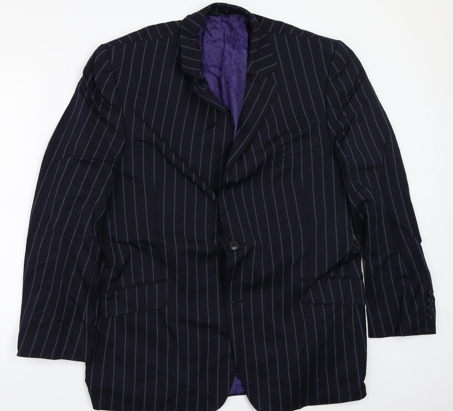 Blazer Womens Blue Striped  Jacket Blazer Size 44