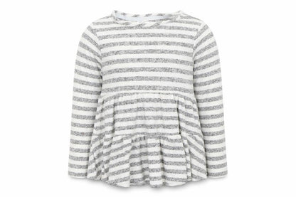 F&F Girls Grey Striped  Basic T-Shirt Size 6-7 Years