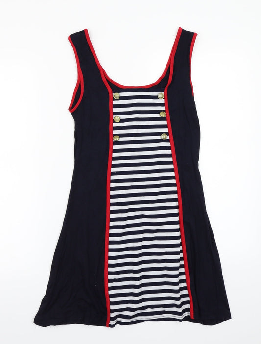 Smoove Womens Blue Striped  A-Line  Size M