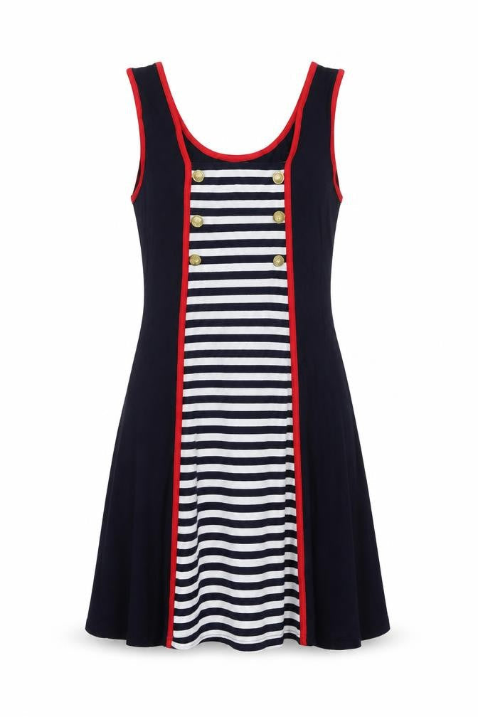 Smoove Womens Blue Striped  A-Line  Size M