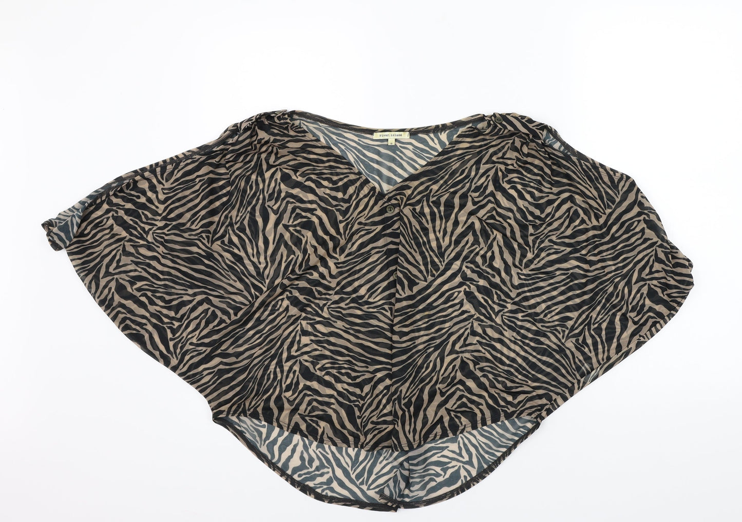 River Island Womens Brown Animal Print  Basic T-Shirt Size 8