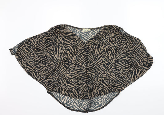 River Island Womens Brown Animal Print  Basic T-Shirt Size 8