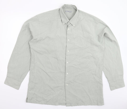 Marks and Spencer Mens Grey    Button-Up Size L