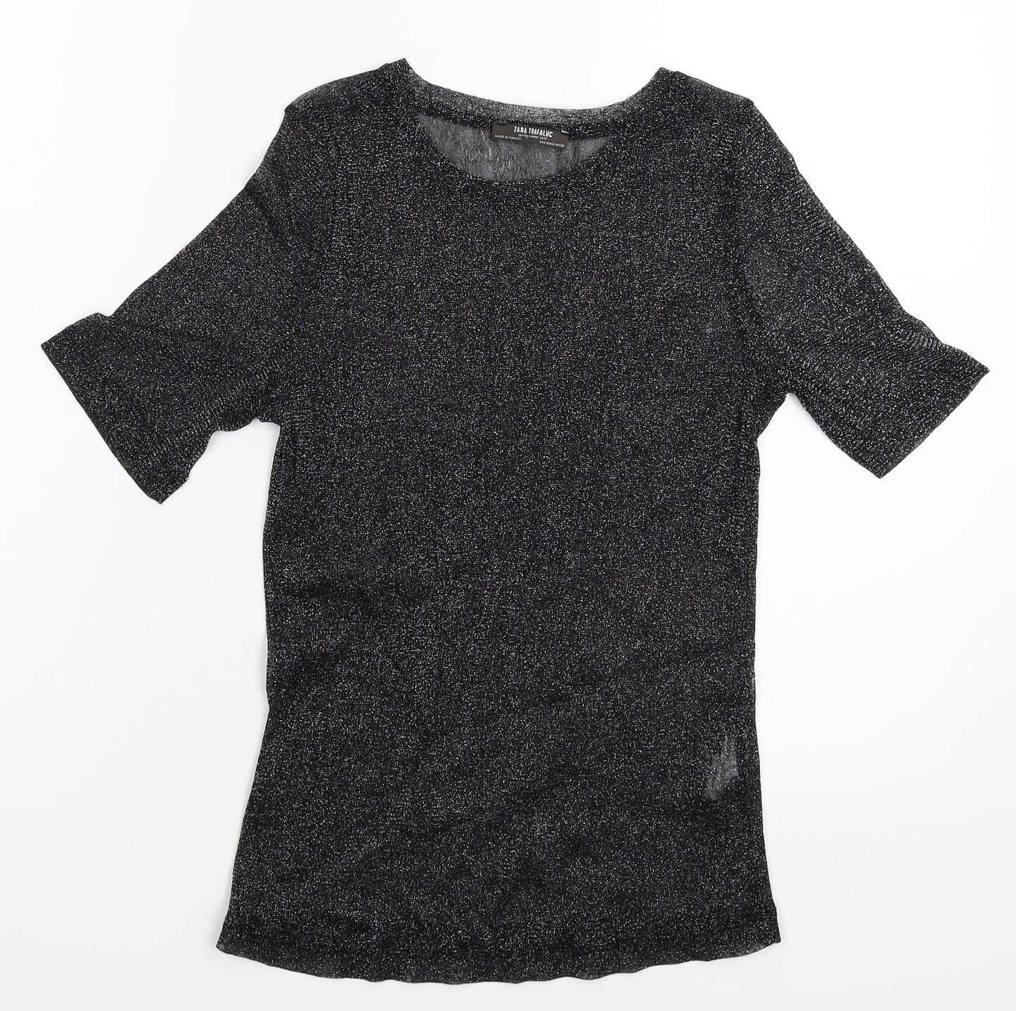 Zara Womens Silver   Basic T-Shirt Size L