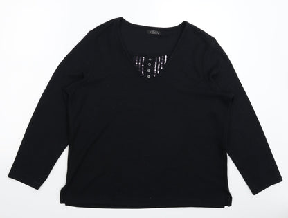 Bonmarché Womens Black Knit Pullover Jumper Size M