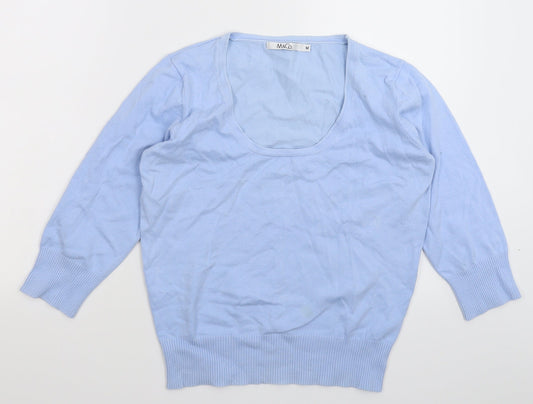M&Co Womens Blue  Knit Pullover Jumper Size M