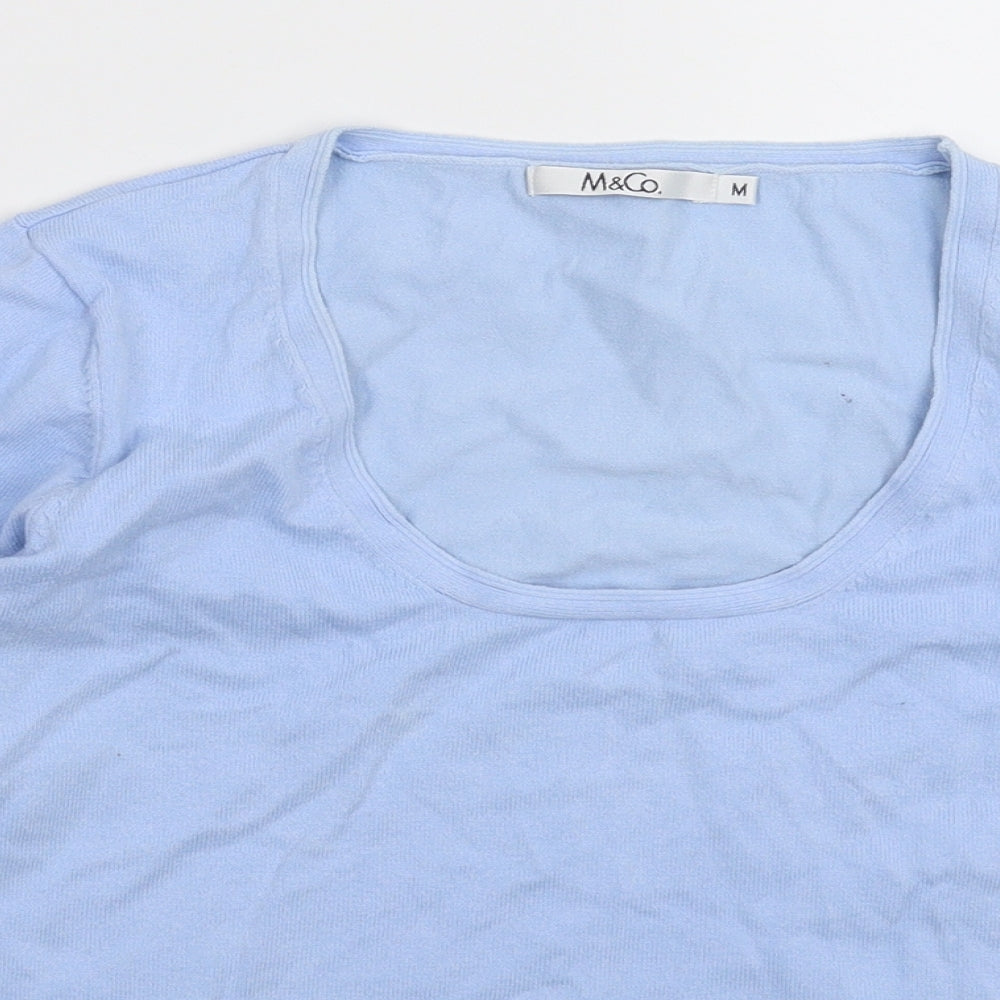 M&Co Womens Blue  Knit Pullover Jumper Size M