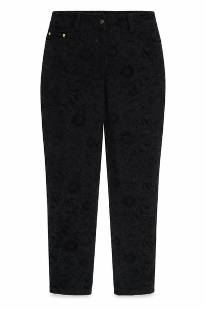 Preworn Womens Black Floral  Trousers  Size 28 in L30 in