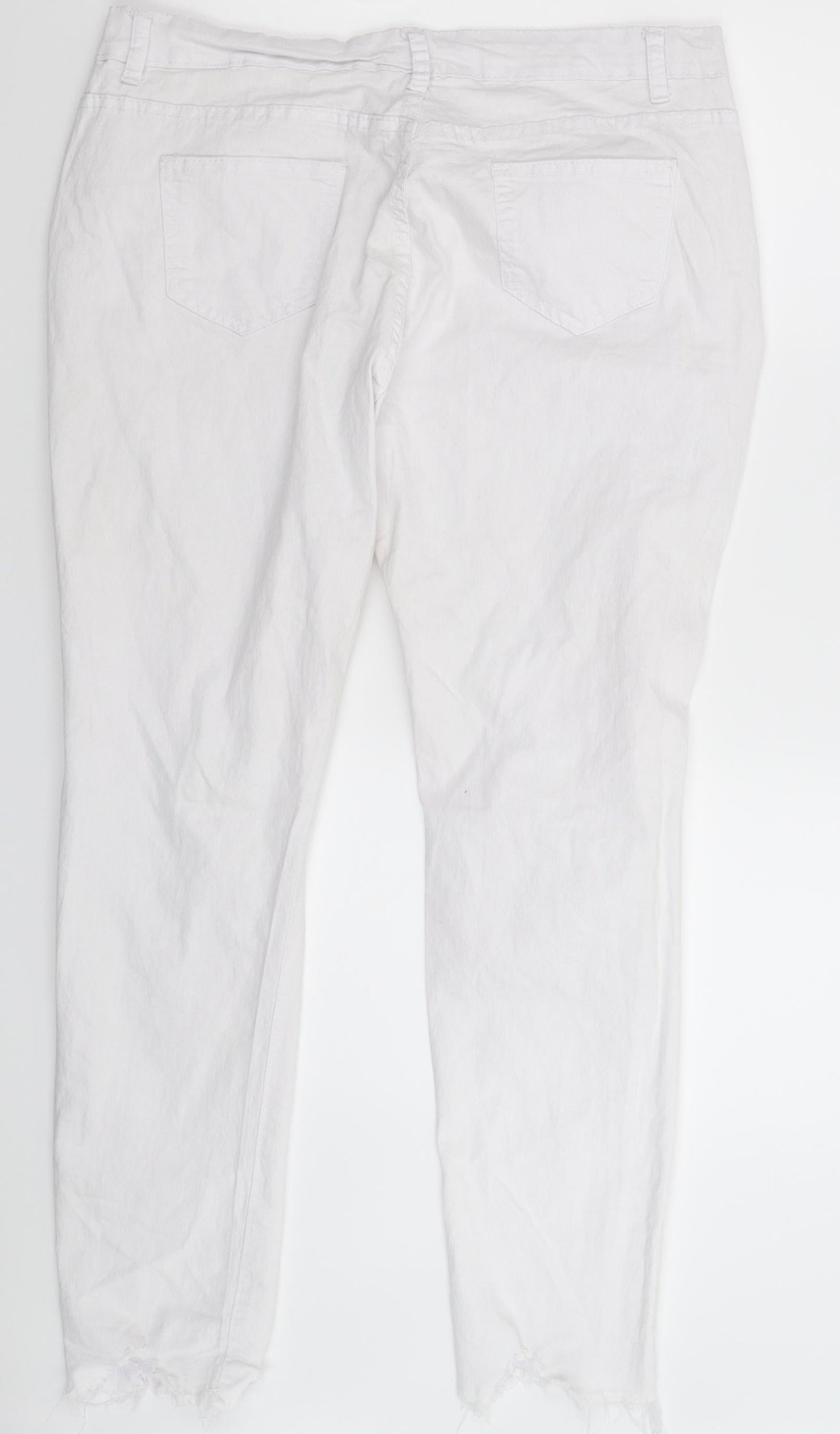 Preworn Womens White  Denim Skinny Jeans Size 3XL L28 in