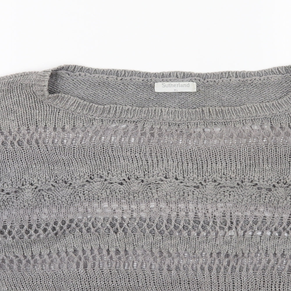 Sutherland Womens Grey  Knit Pullover Jumper Size XL