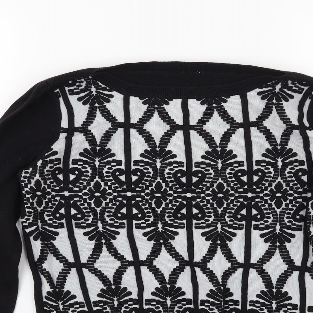 Oasis Womens Black  Knit Pullover Jumper Size S