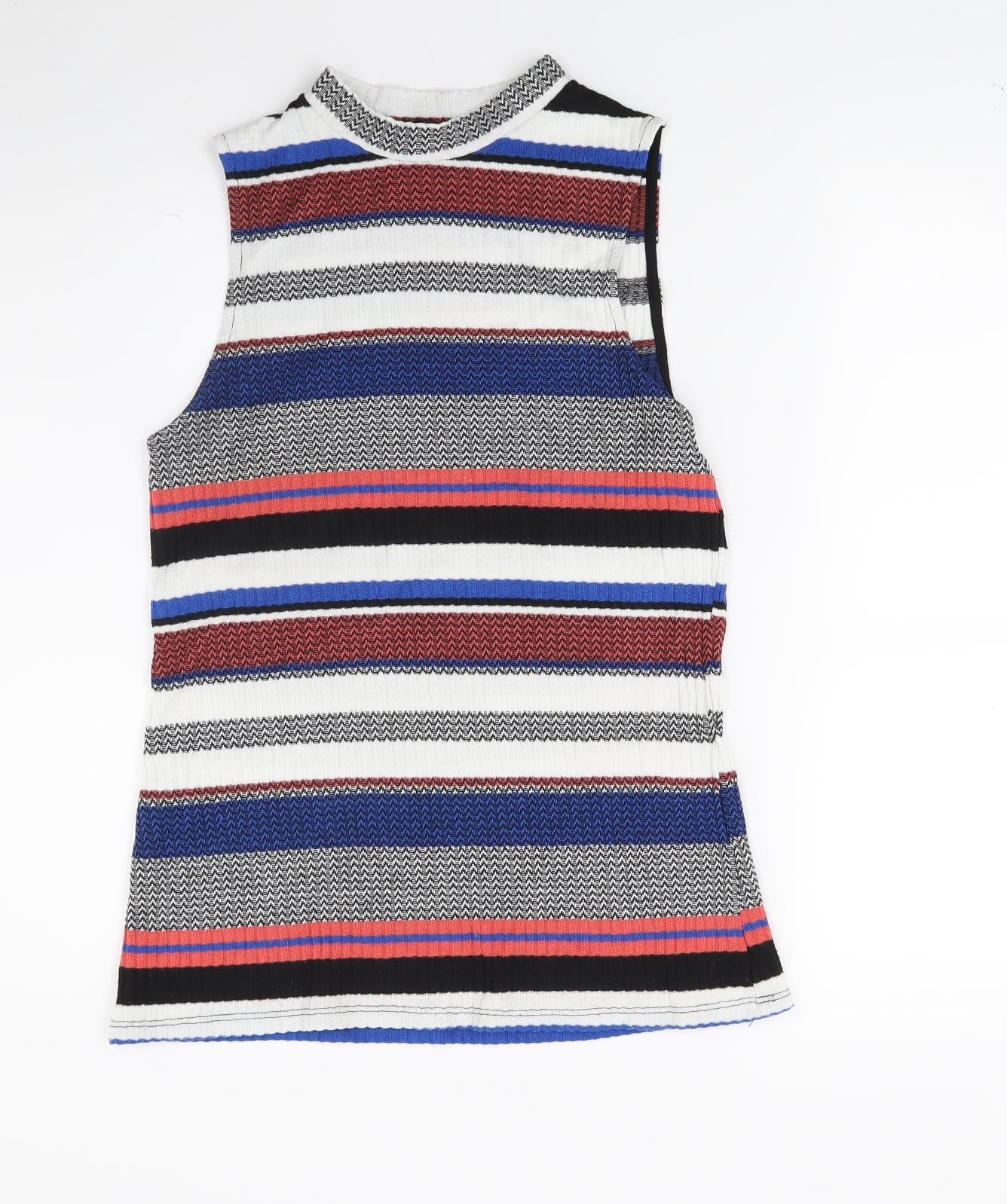 Matalan Womens Blue Striped  Tunic Jumper Size 14
