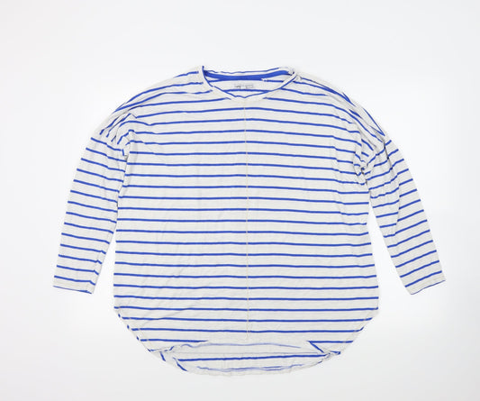Capsule Womens White Striped  Pullover Jumper Size 14