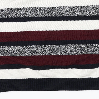 Preloved Divided Womens Black Striped  Pullover Jumper Size L  - Cropped - Label
