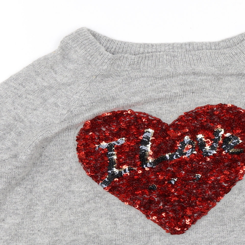 H&M Womens Grey   Pullover Jumper Size S  - I Love