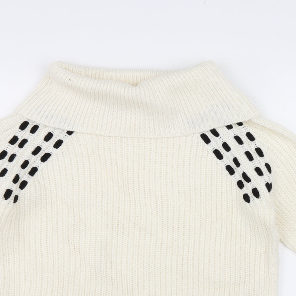 Papaya Womens White   Pullover Jumper Size S