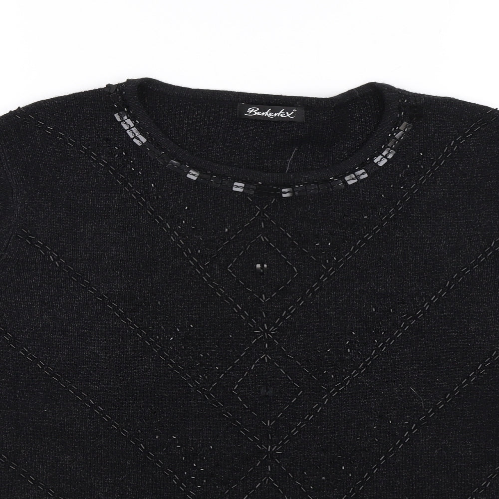 Berketex Womens Black   Jersey T-Shirt Size 14