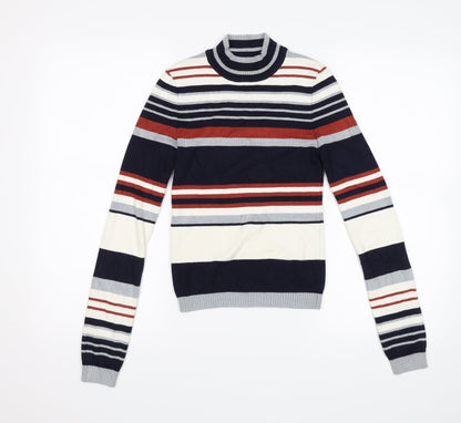 Preloved FOREVER 21 Womens White Striped  Pullover Jumper Size S - Front