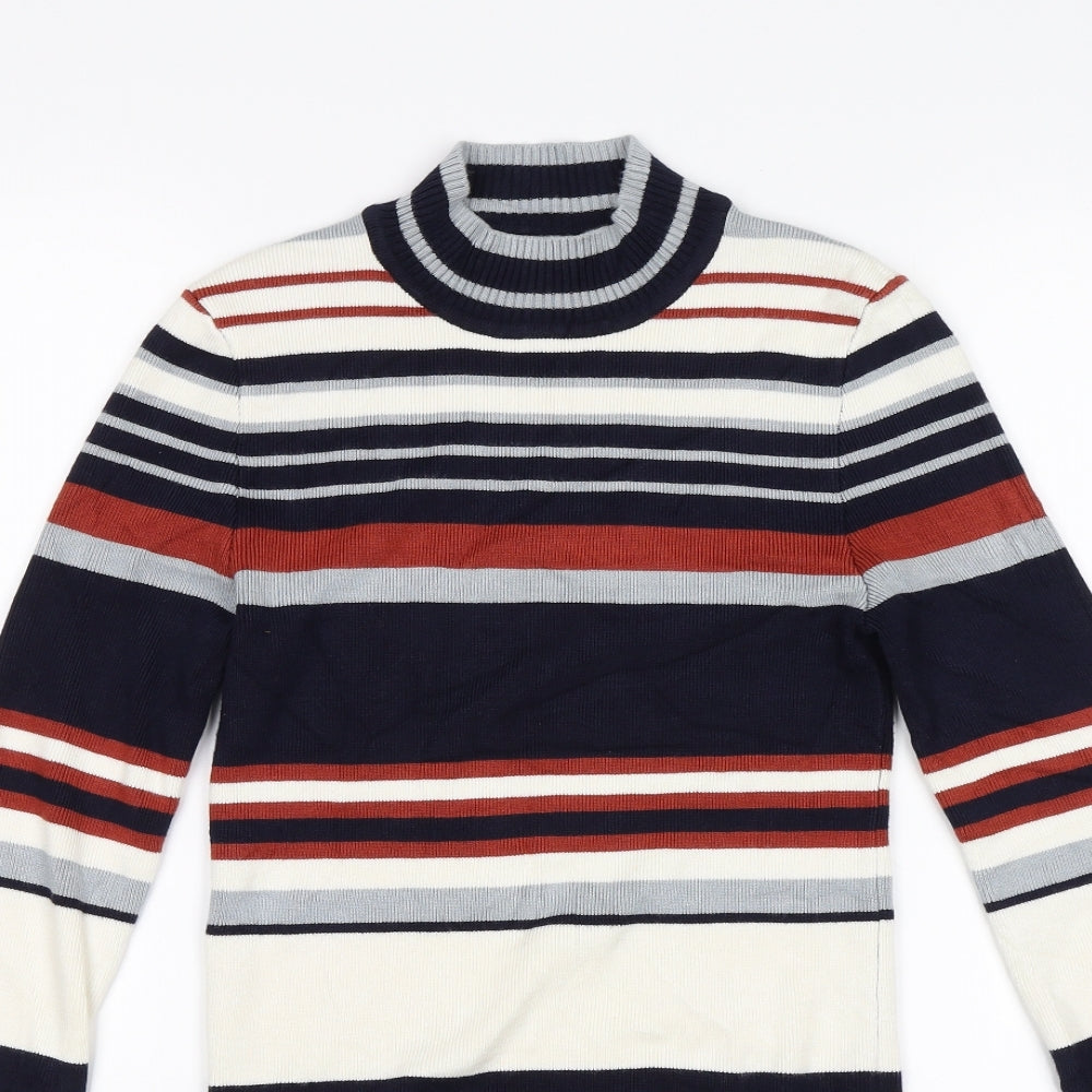 FOREVER 21 Womens White Striped  Pullover Jumper Size S