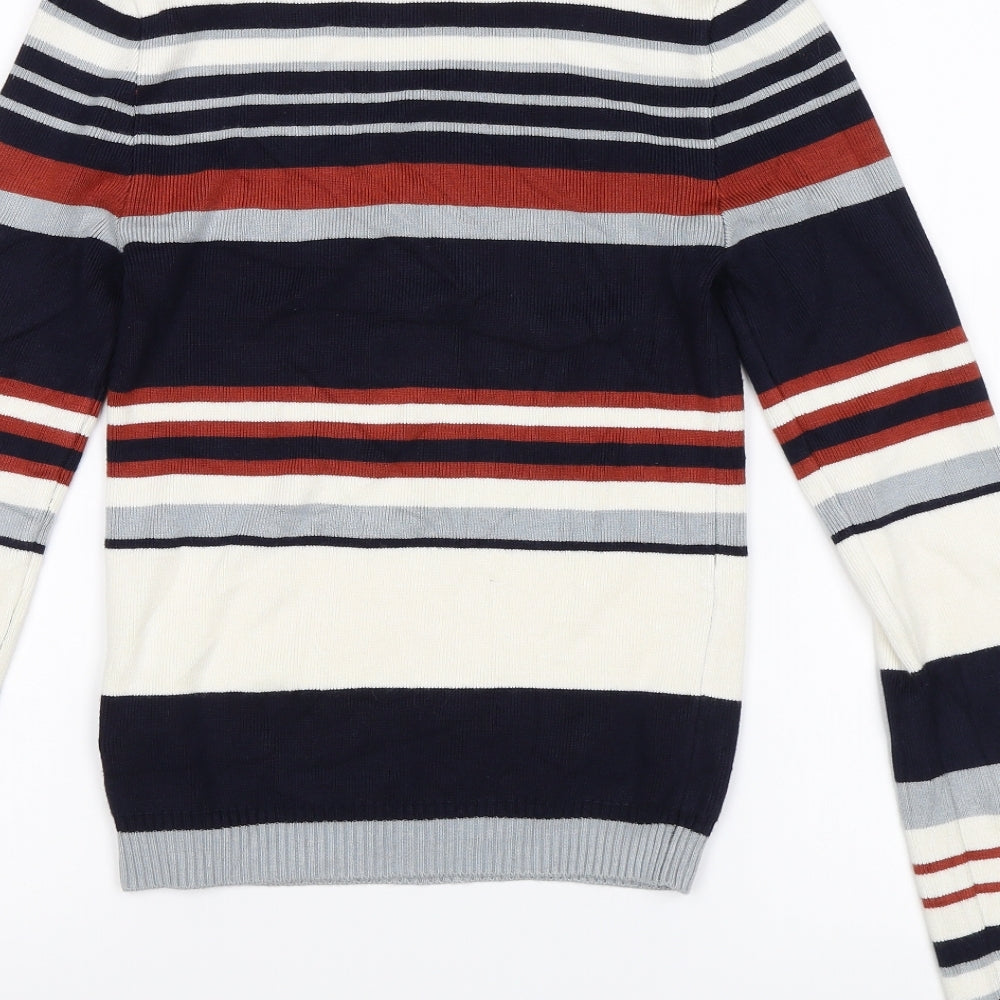 FOREVER 21 Womens White Striped  Pullover Jumper Size S