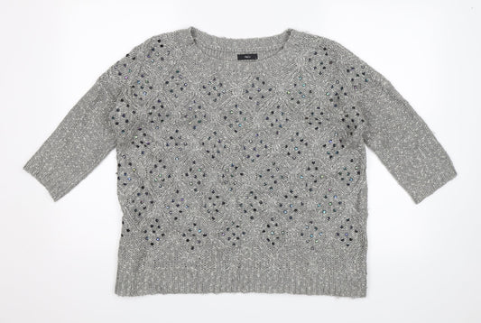 M&Co. Womens Grey   Pullover Jumper Size S