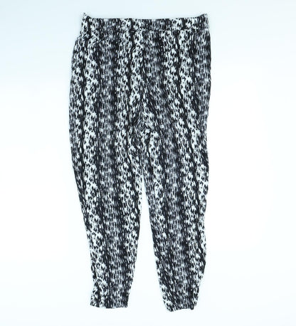 Preloved Classic Womens Black Striped  Trousers  Size 12 L30 in - Back