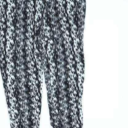 Preloved Classic Womens Black Striped  Trousers  Size 12 L30 in - Label