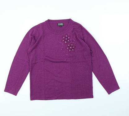 Casamia Womens Purple Pullover Jumper Size S