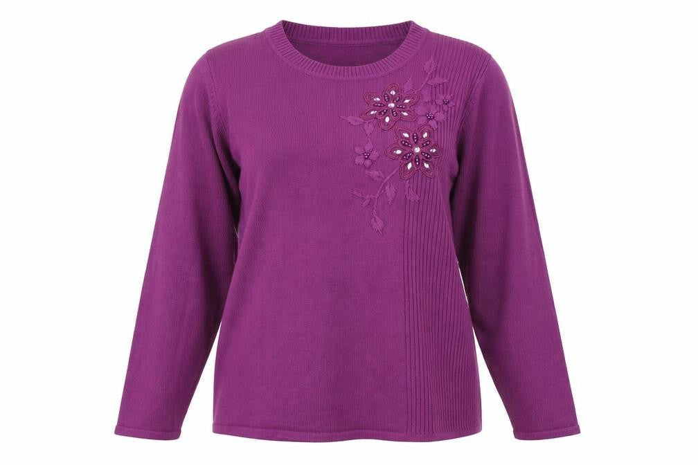 Casamia Womens Purple Pullover Jumper Size S