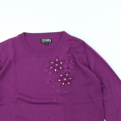 Casamia Womens Purple Pullover Jumper Size S