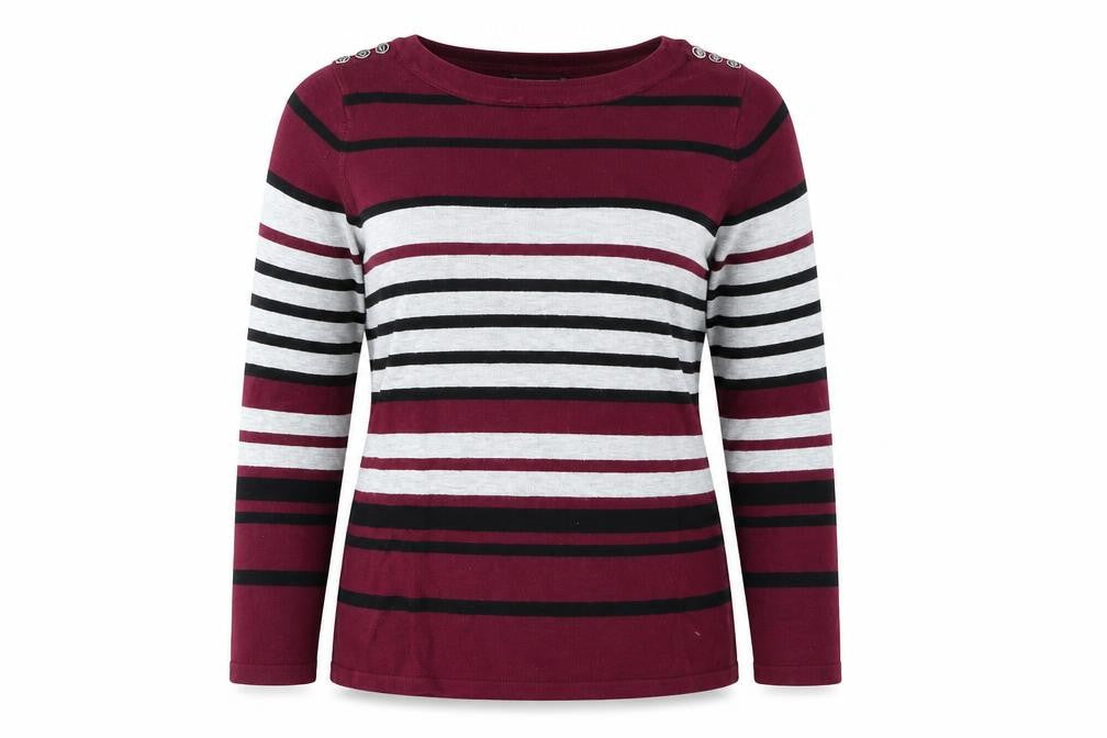 Bonmarché Womens Multicoloured Striped Pullover Jumper Size S