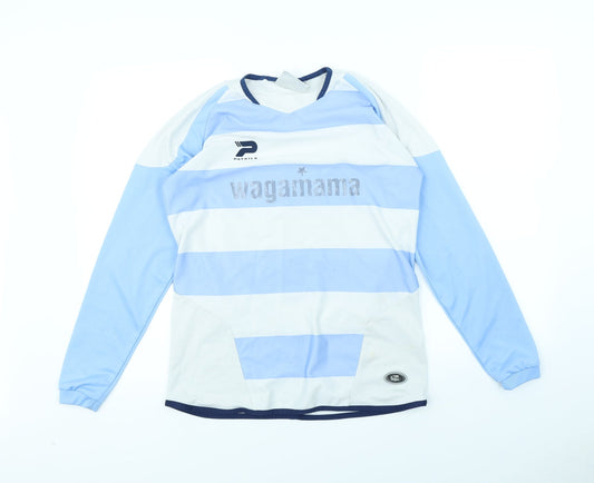 Patrick Boys Blue Striped  Basic T-Shirt Size 11-12 Years
