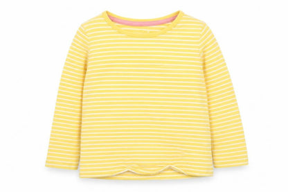 F&F Girls Yellow Striped  Basic T-Shirt Size 6-9 Months