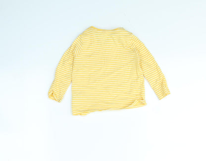 F&F Girls Yellow Striped  Basic T-Shirt Size 6-9 Months