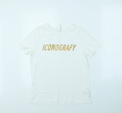 H&M Womens White   Basic T-Shirt Size S