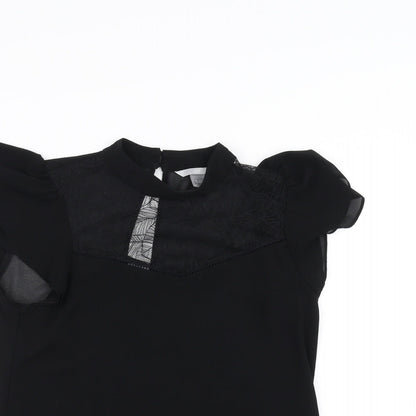 Preloved H&M Womens Black   Basic T-Shirt Size 8 - Detail