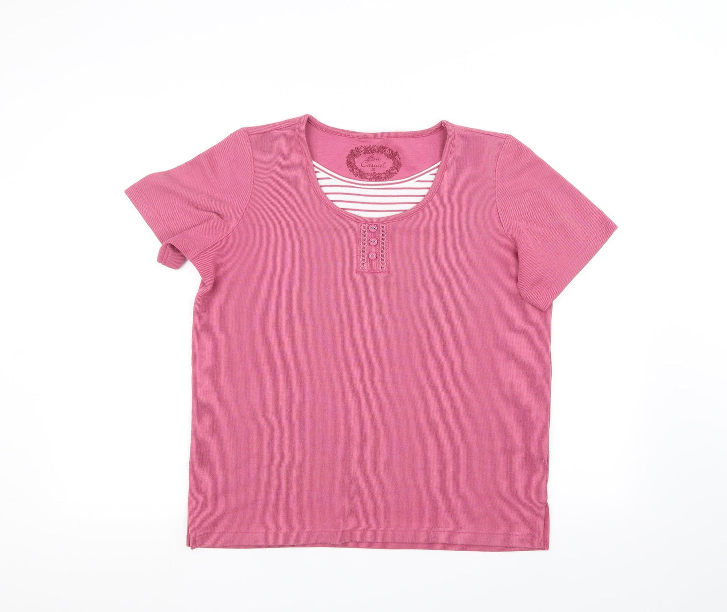 BM casual Womens Pink   Basic T-Shirt Size S