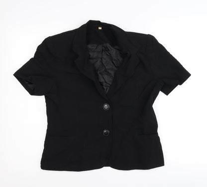 EWM Womens Black  Crepe Jacket  Size 10