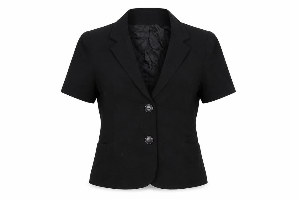 EWM Womens Black  Crepe Jacket  Size 10