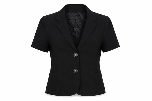 EWM Womens Black  Crepe Jacket  Size 10