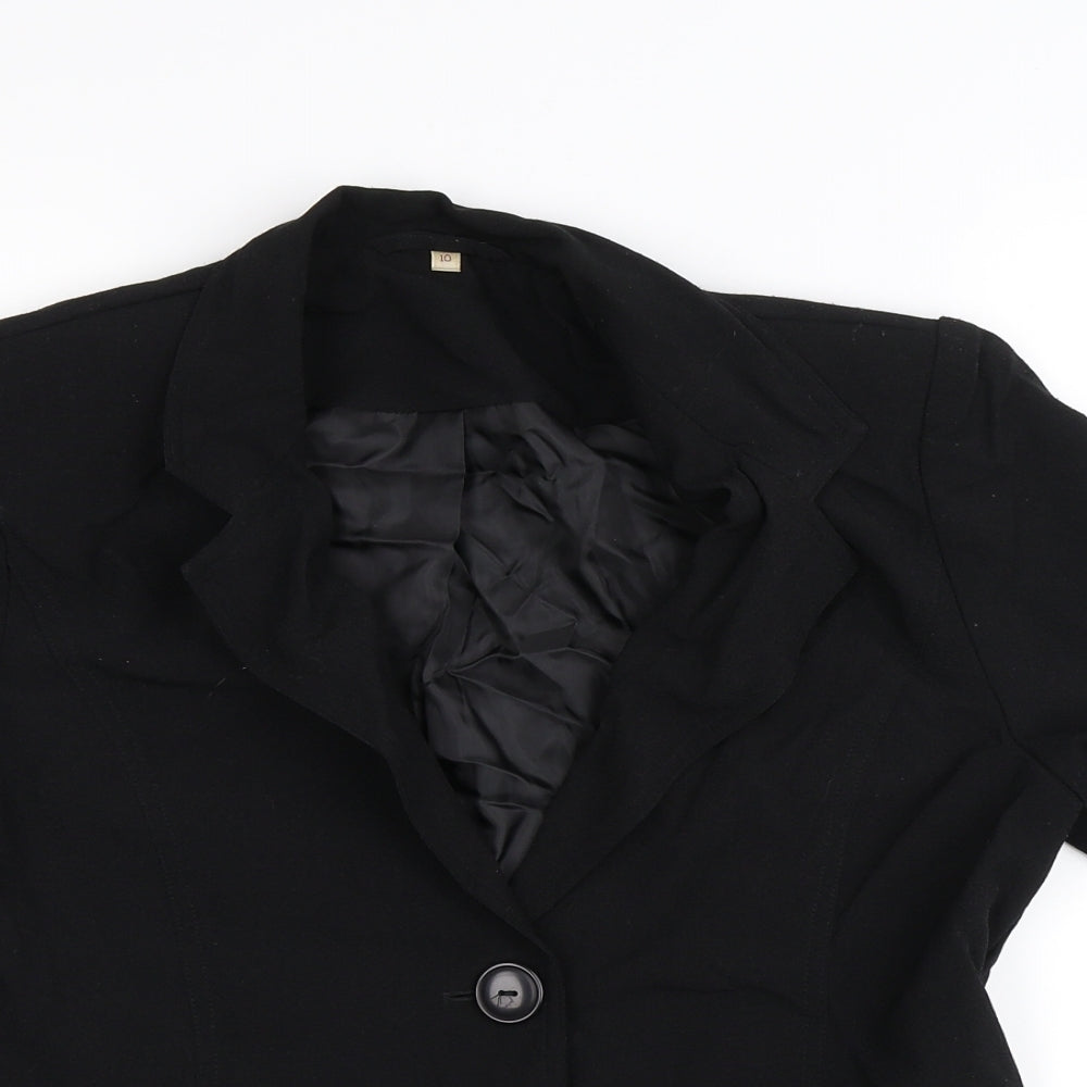 EWM Womens Black  Crepe Jacket  Size 10