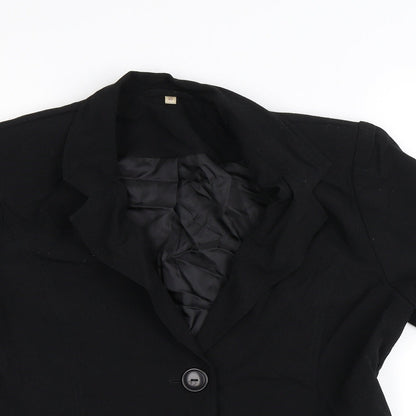 EWM Womens Black  Crepe Jacket  Size 10