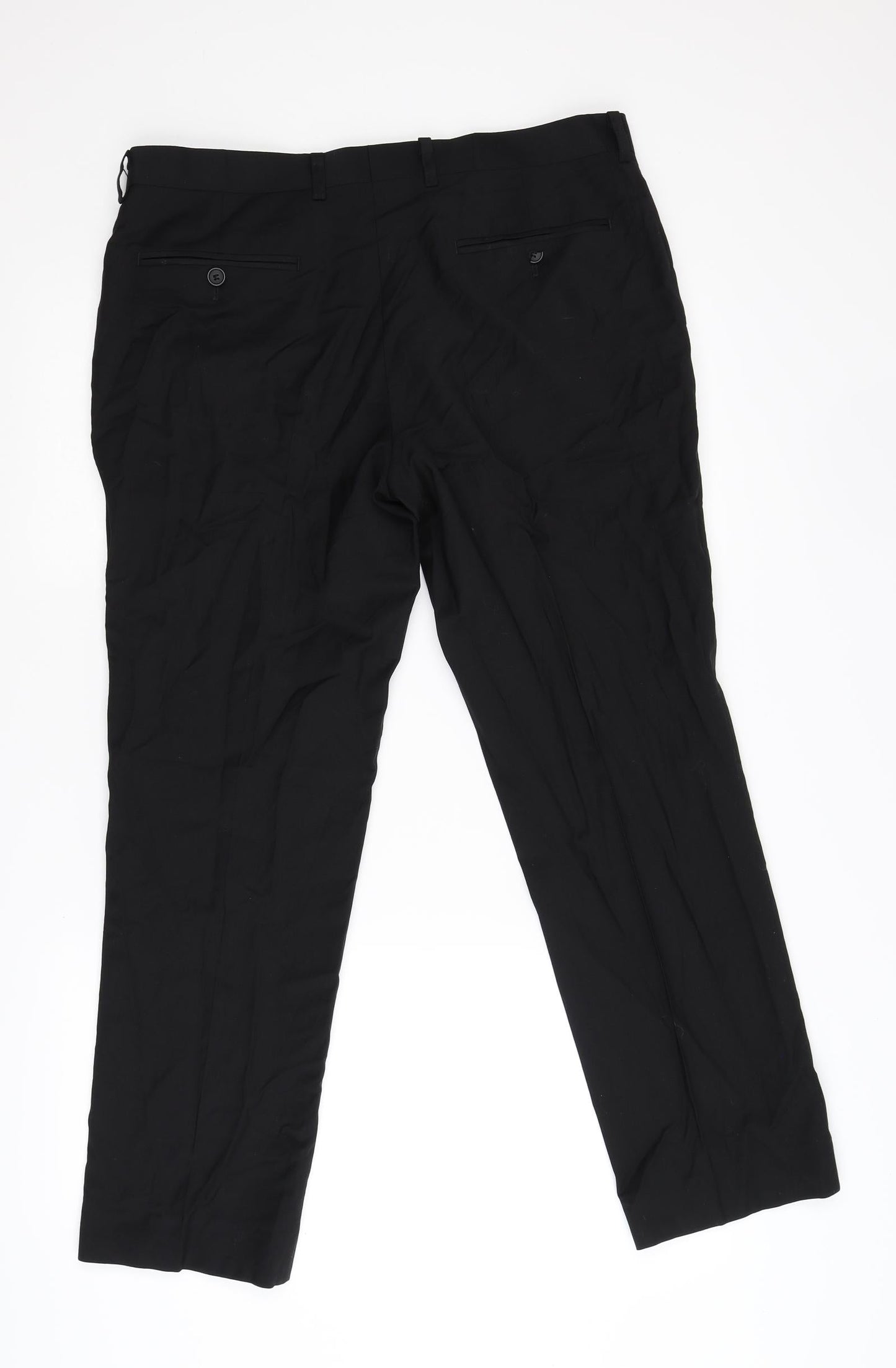 Preworn Womens Black  Flannel Trousers  Size 34 L28 in